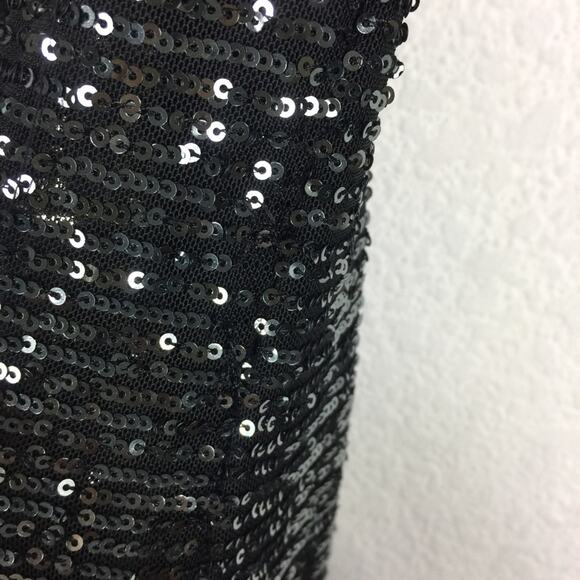 NWT Free People Gisele Sequin Mini Dress Black Silver Off Shoulder Cocktail - Picture 13 of 15